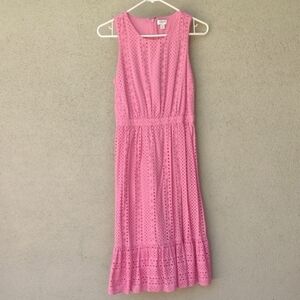 J. Crew Pink Eyelet Tiered Sleeveless Sundress Women's Size 0